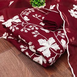 MANVAA Embroidered Organza Unstitched Dress Material-image-77