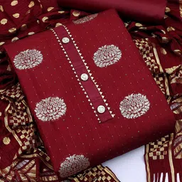 MANVAA Ethnic Motifs Woven Design Unstitched Dress Material-image-86