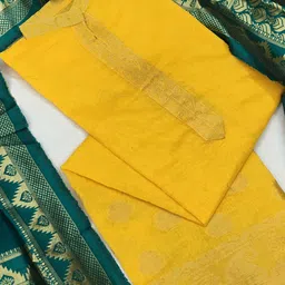 MANVAA Ethnic Motifs Woven Design Unstitched Dress Material-picture-26