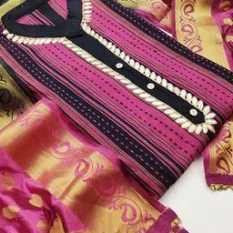 MANVAA Geometric Embroidered Pure Cotton Unstitched Dress Material-picture-27