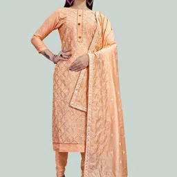 Maroosh Ethnic Motifs Embroidered Chanderi Unstitched Dress Material-image-48