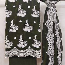MANVAA Embroidered Silk Georgette Unstitched Dress Material-picture-20