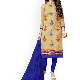 Maroosh Ethnic Motifs Embroidered Chanderi Cotton Unstitched Dress Material-picture-29