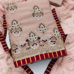 MANVAA Ethnic Motifs Embroidered Unstitched Dress Material-picture-24