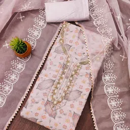 MANVAA Embellished Organza Unstitched Dress Material-picture-19