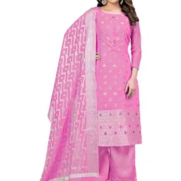 MANVAA Ethnic Motifs Woven Design Banarasi Jacquard Unstitched Dress Material-picture-38