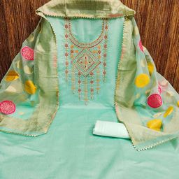 KALINI Floral Embroidered Sequinned Unstitched Dress Material-image-50