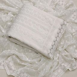 Peachmode Embroidered Silk Georgette Unstitched Dress Material-picture-23