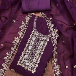 KIMISHA Embroidered Organza Unstitched Dress Material-picture-39