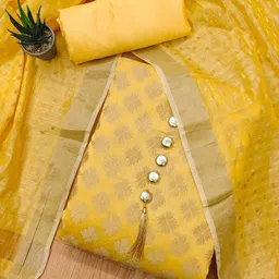 Panzora Ethnic Woven Design Banarasi Unstitched Dress Material-image-94