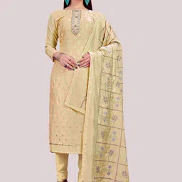 MANVAA Woven Design Unstitched Banarasi Jacquard Dress Material-image-11