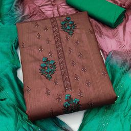 MANVAA Embroidered Silk Unstitched Dress Material-picture-26