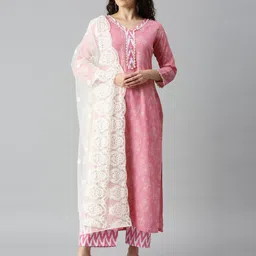 SheWill Pink & White Unstitched Dress Material-picture-22