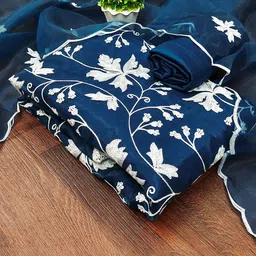 KALINI Embroidered Organza Unstitched Dress Material-picture-21