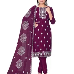 MANVAA Embroidered Organza Unstitched Dress Material-picture-35