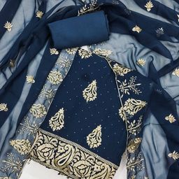 Panzora Floral Embroidered Unstitched Dress Material-picture-44