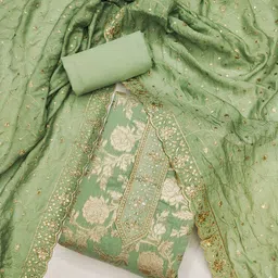 KALINI Ethnic Motifs Embroidered Sequinned Unstitched Dress Material-image-95
