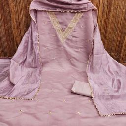 LeeliPeeri Designer Floral Embroidered Unstitched Dress Material-picture-13