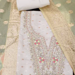 SALWAR STUDIO Ethnic Motifs Embroidered Unstitched Dress Material-picture-39