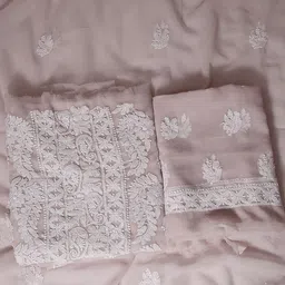 ADA Chikankari Embroidered Unstitched Dress Material image 1