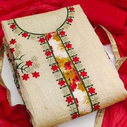 MANVAA Floral Embroidered Unstitched Dress Material-picture-5
