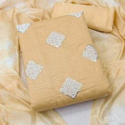 MANVAA Ethnic Motifs Embroidered Sequinned Unstitched Dress Material-picture-24