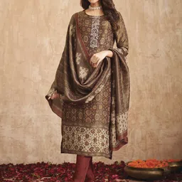 Stylee LIFESTYLE Floral Printed Sequinned Unstitched Dress Material-image-95