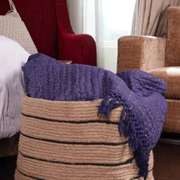 HOMEMONDE Brown & Black Jute Foldable Laundry Bag image 2