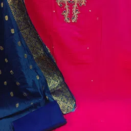 MANVAA Embellished Unstitched Dress Material image 2