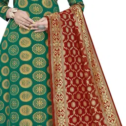 MANVAA Ethnic Motifs Woven Design Zari Unstitched Dress Material image 3