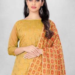 MANVAA Floral Embroidered Sequinned Unstitched Dress Material image 3