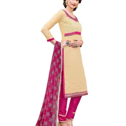 MANVAA Bandhani Embroidered Unstitched Dress Material image 5