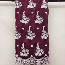 MANVAA Embroidered Silk Georgette Unstitched Dress Material image 4