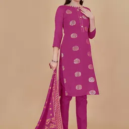 MANVAA Floral Woven Design Sequinned Unstitched Dress Material image 3