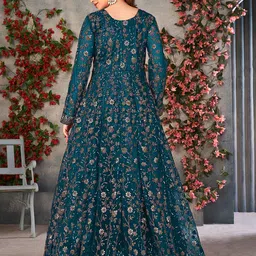 ODETTE Embroidered Semi-Stitched Dress Material image 3