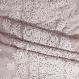 ADA Chikankari Embroidered Unstitched Dress Material image 3