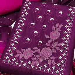 KALINI Embroidered Sequinned Unstitched Dress Material image 3