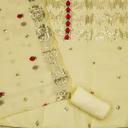 KALINI Embroidered Sequinned Unstitched Dress Material image 3