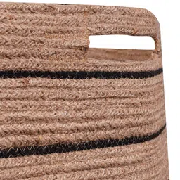 HOMEMONDE Brown & Black Jute Foldable Laundry Bag image 3