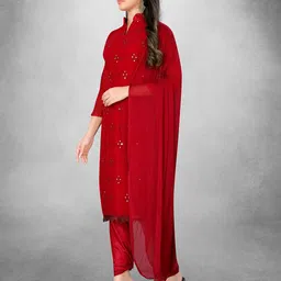 MANVAA Ethnic Motifs Embroidered Unstitched Dress Material image 2