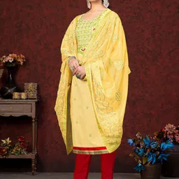 MANVAA Embellished Unstitched Dress Material image 4