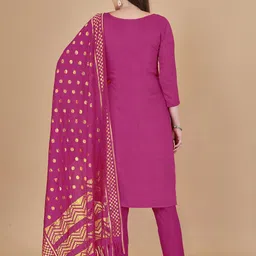 MANVAA Floral Woven Design Sequinned Unstitched Dress Material image 2