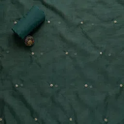 Koskii Floral Printed Sequined Unstitched Dress Material image 4