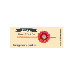 MASQ Men Set Of 2 Pink & Red Thread Rakhi With Roli-Chawal image 2