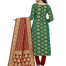 MANVAA Ethnic Motifs Woven Design Zari Unstitched Dress Material image 2