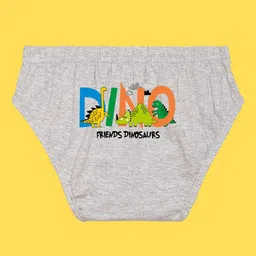 NUSYL Boys Pack Of 3 Grey, Red & Royal Blue Printed Briefs image 3