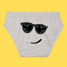 NUSYL Boys Pack of 3 Yellow,White,Grey Printed Briefs image 4