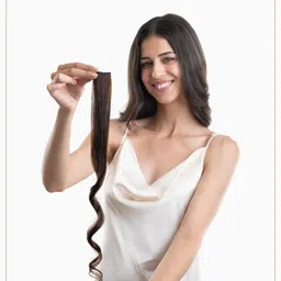 HAIR ORIGINALS Clip In Hair Streaks - Natural Brown image 1
