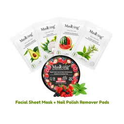 MasKing Pack of 4 Bamboo Facial Mask and Nail Polish Remover Combo-picture-2