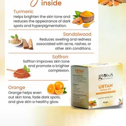 Globus naturals Set of 2 Ubtan 6 Step Skin Lightening & Brightening Facial Kits - 40g Each image 3
